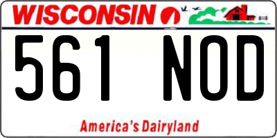 WI license plate 561NOD