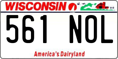 WI license plate 561NOL