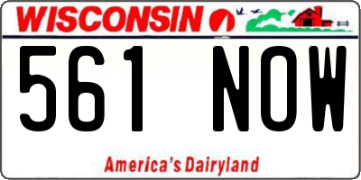 WI license plate 561NOW
