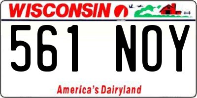 WI license plate 561NOY