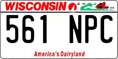 WI license plate 561NPC
