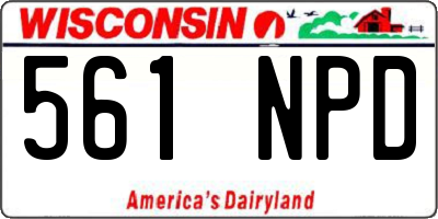 WI license plate 561NPD