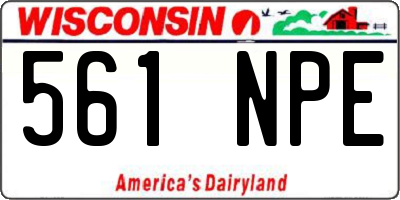 WI license plate 561NPE
