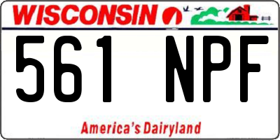 WI license plate 561NPF