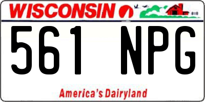 WI license plate 561NPG