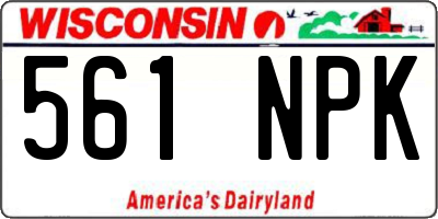 WI license plate 561NPK