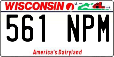 WI license plate 561NPM