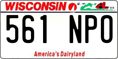 WI license plate 561NPO