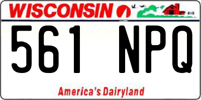 WI license plate 561NPQ