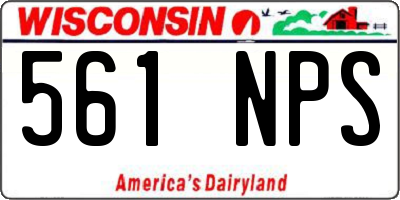 WI license plate 561NPS