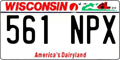 WI license plate 561NPX