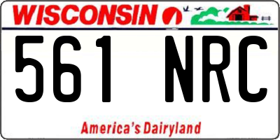 WI license plate 561NRC