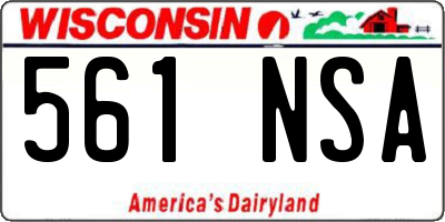 WI license plate 561NSA