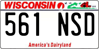 WI license plate 561NSD