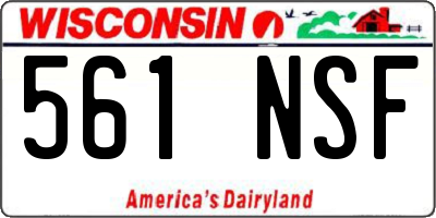 WI license plate 561NSF