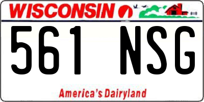 WI license plate 561NSG