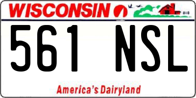 WI license plate 561NSL