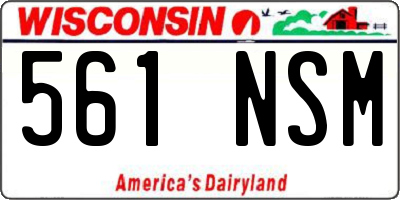 WI license plate 561NSM