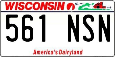 WI license plate 561NSN