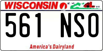WI license plate 561NSO