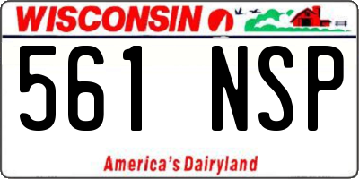 WI license plate 561NSP