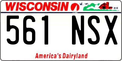 WI license plate 561NSX