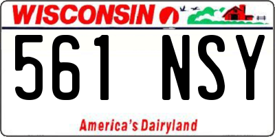 WI license plate 561NSY