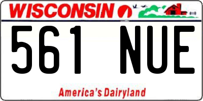 WI license plate 561NUE