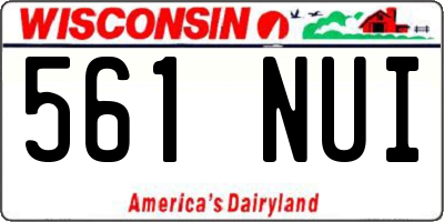 WI license plate 561NUI