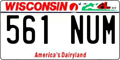 WI license plate 561NUM