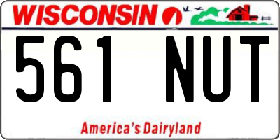 WI license plate 561NUT