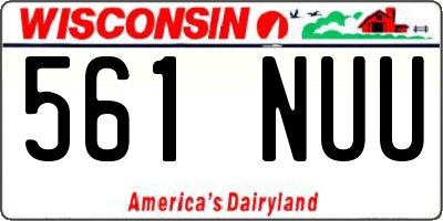 WI license plate 561NUU