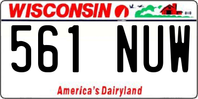 WI license plate 561NUW