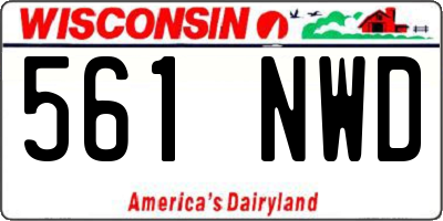 WI license plate 561NWD