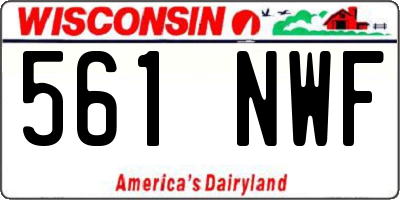 WI license plate 561NWF