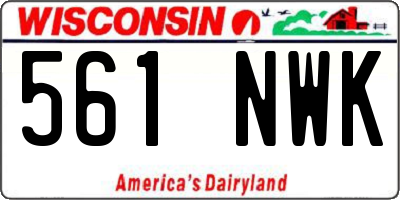 WI license plate 561NWK