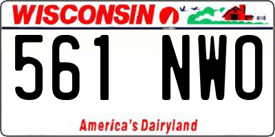 WI license plate 561NWO