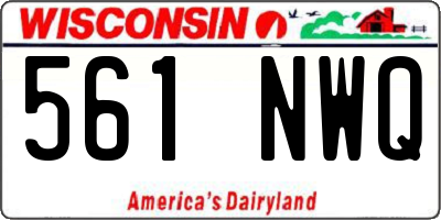 WI license plate 561NWQ