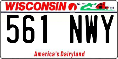 WI license plate 561NWY