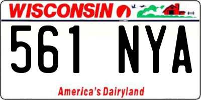 WI license plate 561NYA