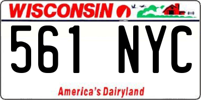 WI license plate 561NYC
