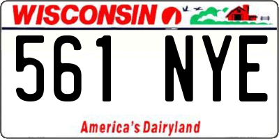 WI license plate 561NYE