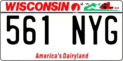 WI license plate 561NYG