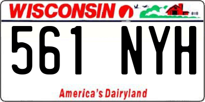 WI license plate 561NYH