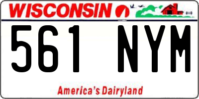 WI license plate 561NYM