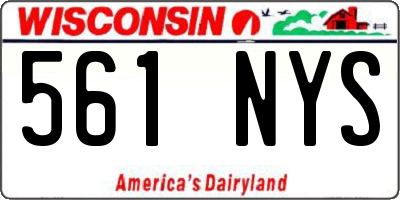 WI license plate 561NYS