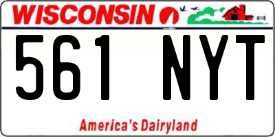 WI license plate 561NYT
