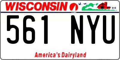 WI license plate 561NYU