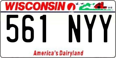 WI license plate 561NYY
