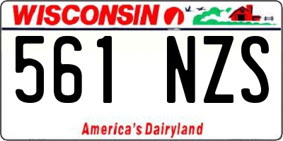 WI license plate 561NZS